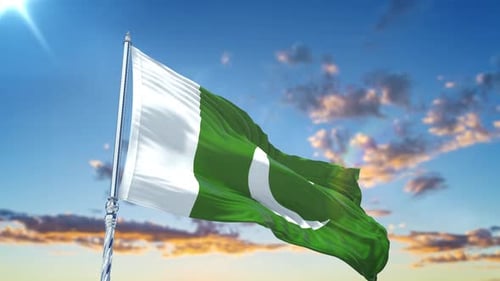 Waving Pakistan Flag with Realistic Fabric Motion