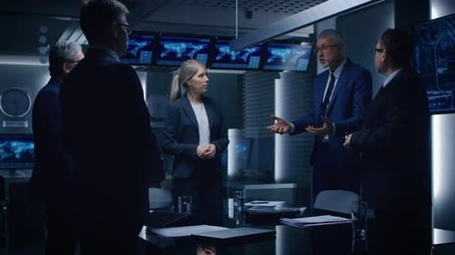 Team Discussing Strategy in a Modern Office