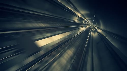 Seamless Subway Ride in Empty Underground Tunnel