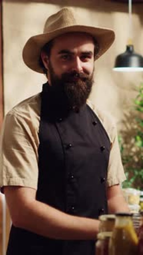 Vertical Video Portrait of Zero Waste Supermarket Owner