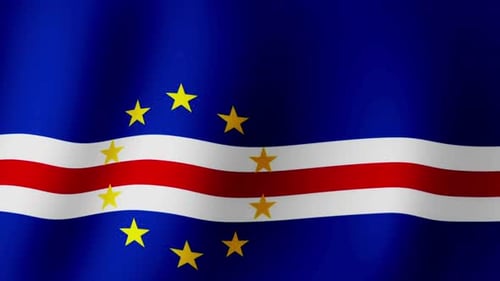 Fluid Waving National Flag of Cape Verde Animation