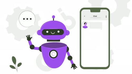 Chatbot AI Customer Service Flat Design Animation