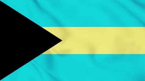 Realistic The Bahamas Flag Waving Seamless Loop