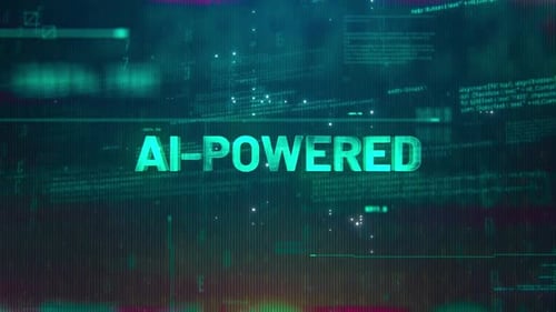 Ai Powered Word On High Technology Futuristic Background