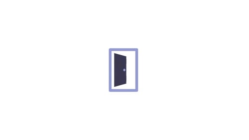 Flat Design Door Icon Animation