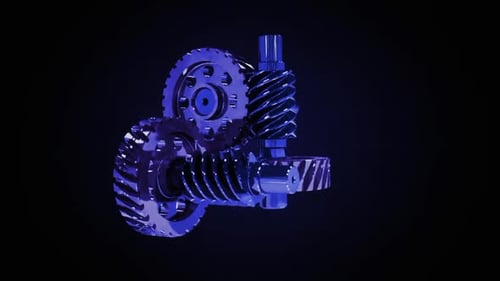 Blue Machinery Parts Animation Loop
