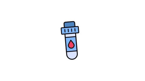 Animated Flat Design Test Tube With Blood Drop