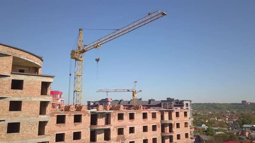 Aerial View of Apartment Building Under Construction