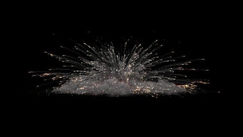 Grande explosion avec traînées, fond transparent