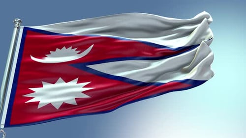 Nepal Flag Waving Realistic 3D Animation