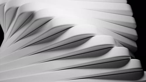 Abstract spinning tower formed by the tiles. Design. Vertical rotating spiral.