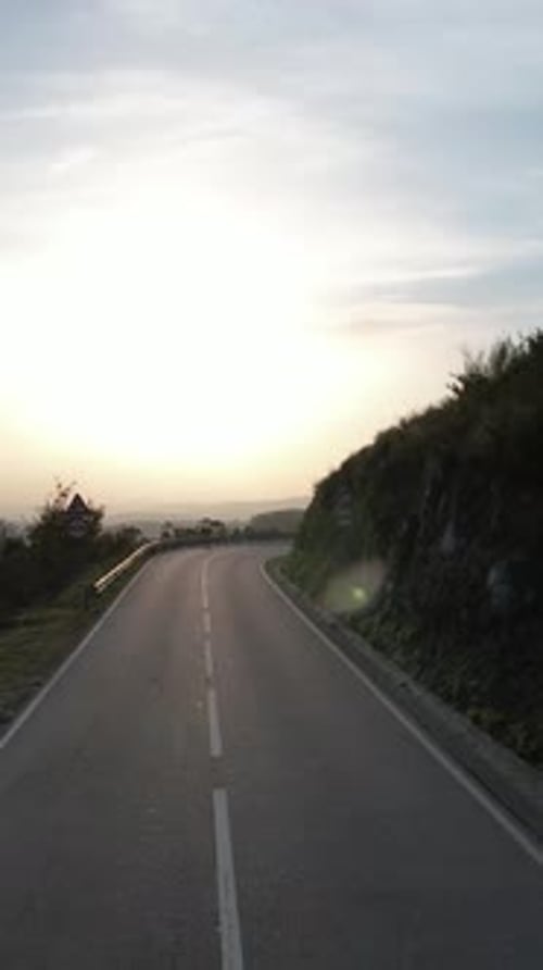Vertical Video of Mounain Road at Sunset