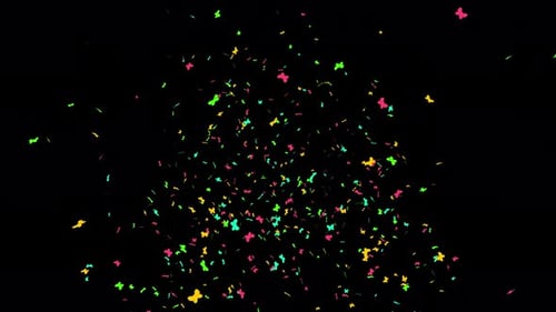 Vibrant Butterfly Confetti Celebration Animation