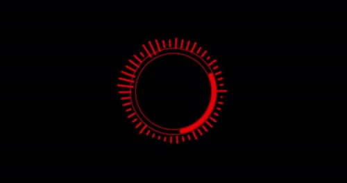 Futuristic Red Equalizer Circle Animation Loop