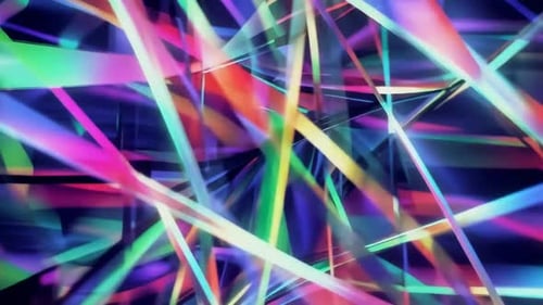 Abstrakter Neonlichtscherben-Hintergrund mit rotierenden Prismaten
