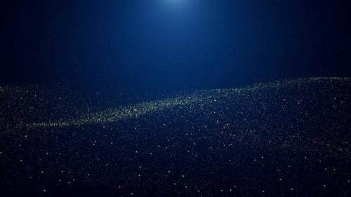 Shimmering Golden Particle Waves Motion Background