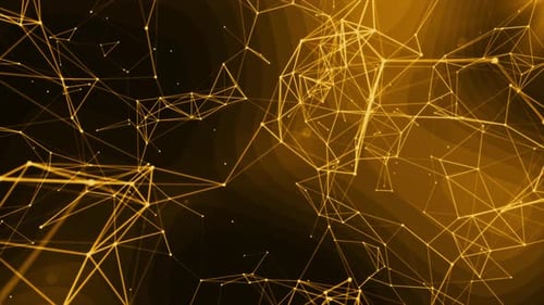 Golden Abstract Plexus Network Lines Animated Background Loop