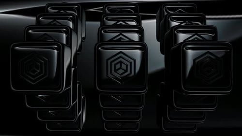 Luxury Business Background, Black Cubes, Reflection, 3D Render, Exclusive, Figures