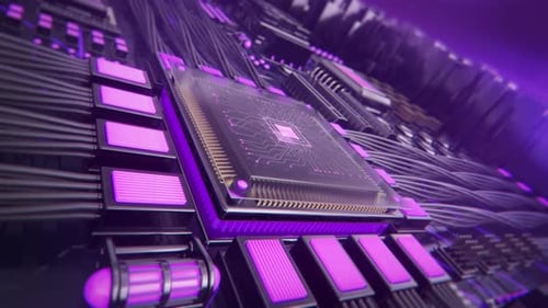 Technology CPU Futuristic Background 4
