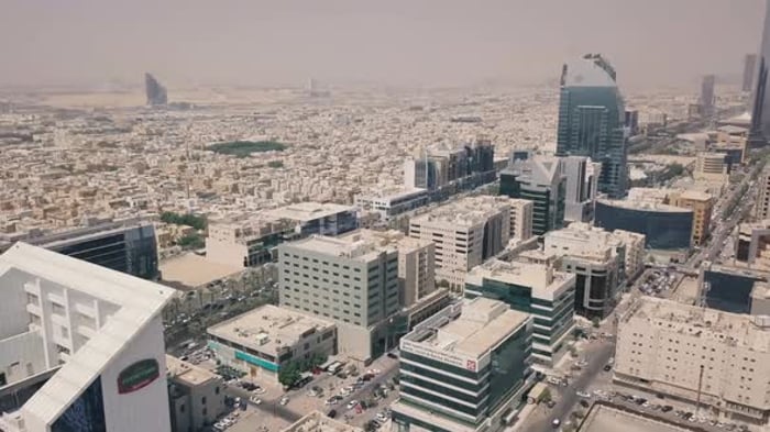 Riyadh City Aerial Reveal (4K), Buildings Stock Footage ft. riyadh ...