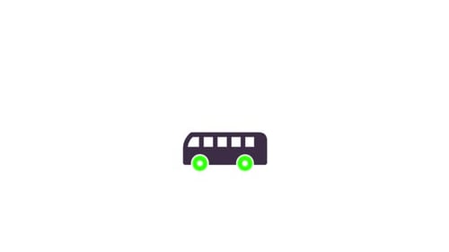 Minimalist Animated Bus Driving Loop