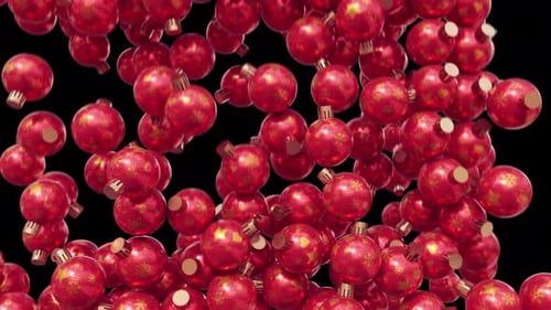 Falling Red Christmas Ornaments Alpha Channel Transition