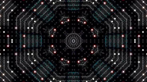 Geometric Pulsing Lights Grid Kaleidoscope Loop Background