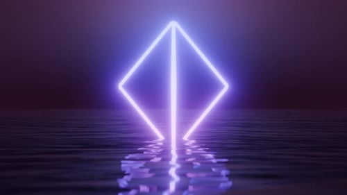 Rhombus rotatif au néon abstrait dans une boucle VJ sans soudure