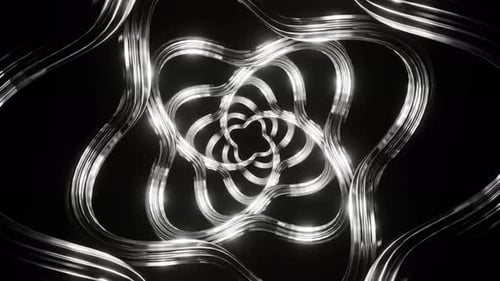 Silver Moving Spiral Patterns Background Vj Loop In 4K