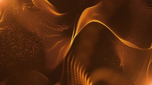 Abstract Golden Particle Wave Background Loop Animation