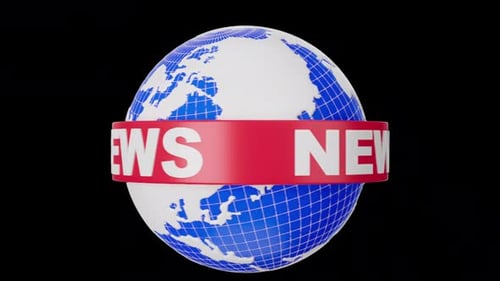 3D Spinning Globe News Broadcast Title Animation