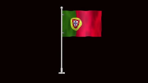 Waving Flag of Portugal 3D Animation