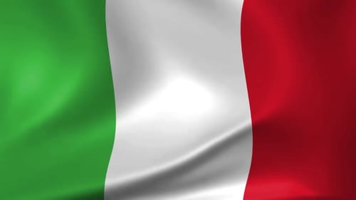 Waving Italian Flag Seamless Loop