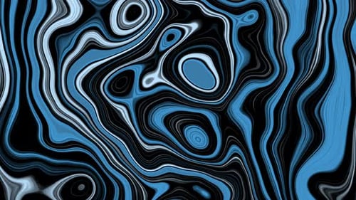 Animated Blue Black Liquid Marble Abstract Fluid Pattern Loop