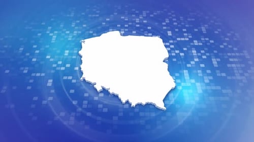 Modern Animated 3D Map of Poland Outline Reveal