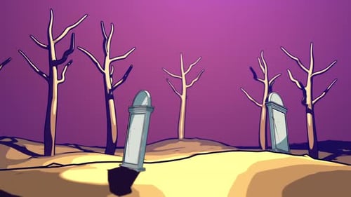 Cemetery Cartoon Background