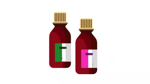 Animated Flat Design Medicine Bottles Reveal