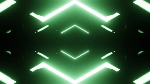 Soft Green Neon Arrow Tunnel Vj Loop Background Animation