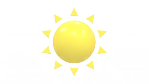 Modern 3D Sun Icon Rotating Animation