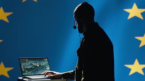 Un agent de la Division de contre-espionnage de l'UE maintient sa supériorité dans l'espace aérien