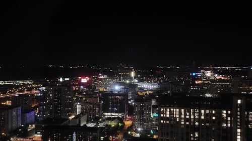 Panoramic Night View of Atlanta, Georgia from Elevated Perspective