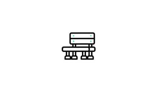 Park Bench Line Drawing Animation in Minimalist Style