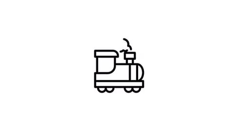 Minimalist Line Art Train Icon Animation