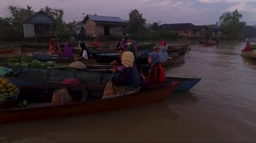 Floating market in Banjarmasin Indonesia