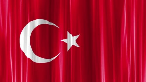 Gardinenwelle mit Flagge der Türkei