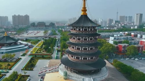 Cinematic And Majestic View Of Luoyang Cityscape in China