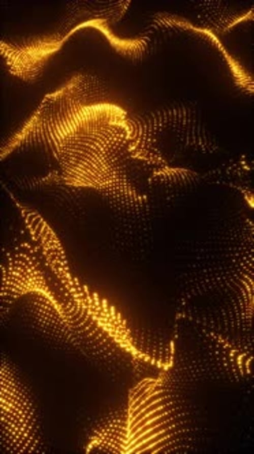 Abstract Golden Particle Waves Digital Background Loop