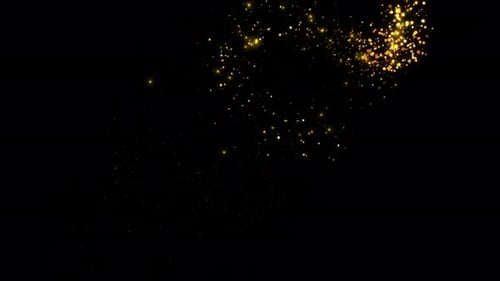 Golden Sparkling Glitter Flight with Light Dust Trail