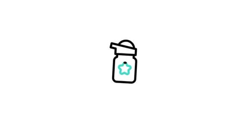 Animated Water Bottle Icon for Health and Fitness