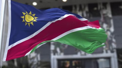 Realistic Namibia Flag Waving Loop Animation
